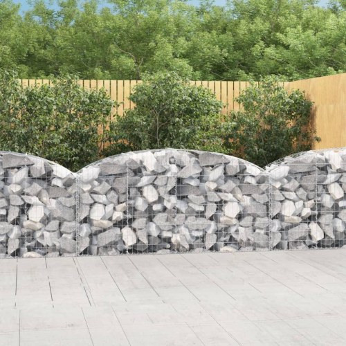Buet gabionkurv 200×50×80/100 cm - galvaniseret jern