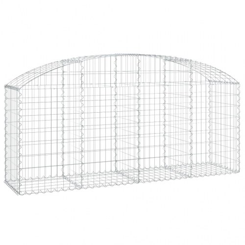 Buet gabionkurv 200×50×80/100 cm - galvaniseret jern