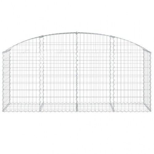 Buet gabionkurv 200×50×80/100 cm - galvaniseret jern