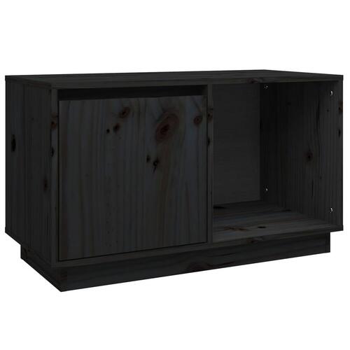 Tv-bord 74x35x44 cm massivt fyrretræ sort