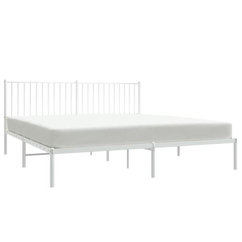 Sengeramme med sengegavl 180x200 cm metal hvid