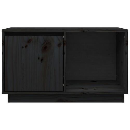 Tv-bord 74x35x44 cm massivt fyrretræ sort