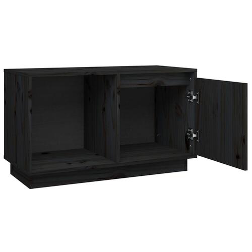 Tv-bord 74x35x44 cm massivt fyrretræ sort