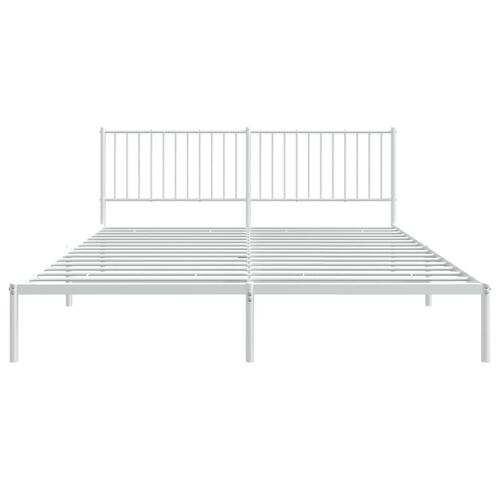 Sengeramme med sengegavl 180x200 cm metal hvid