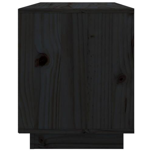 Tv-bord 74x35x44 cm massivt fyrretræ sort
