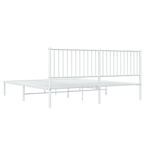 Sengeramme med sengegavl 180x200 cm metal hvid