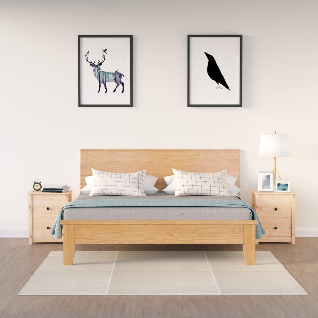 Sengeborde 2 stk. 50x35x61,5 cm massivt fyrretræ