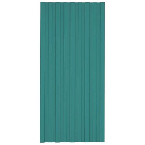 Tagplader 12 stk. 100x45 cm galvaniseret stål grøn