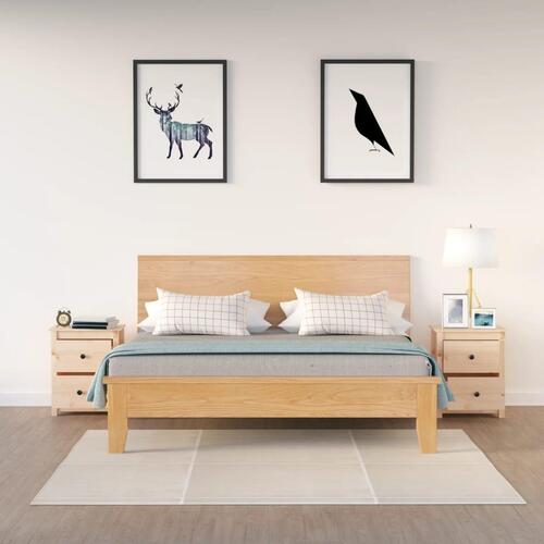 Sengeborde 2 stk. 50x35x61,5 cm massivt fyrretræ