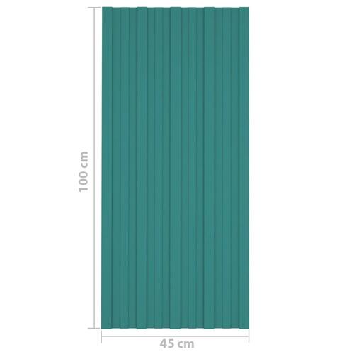 Tagplader 12 stk. 100x45 cm galvaniseret stål grøn