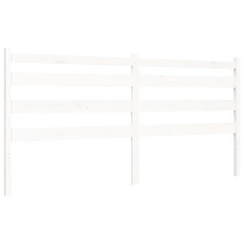 Sengeramme med sengegavl 180x200 cm massivt træ hvid