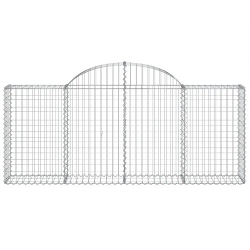 Buet gabionkurv 200×30×80/100 cm - galvaniseret jern