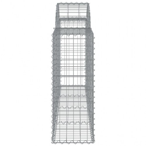 Buet gabionkurv 200×30×80/100 cm - galvaniseret jern
