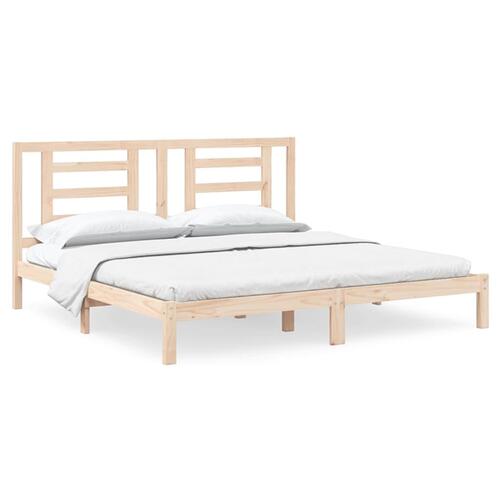 Sengeramme uden madras 200x200 cm massivt fyrretræ