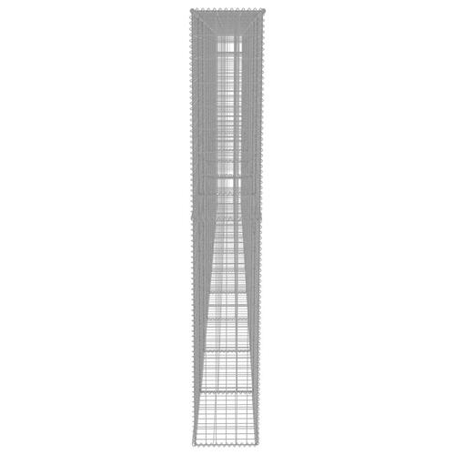 Gabionvæg med dæksler galvaniseret stål 600 x 30 x 200 cm