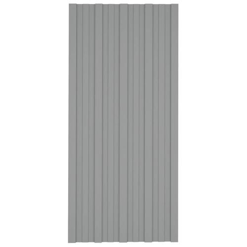 Tagplader 12 stk. 100x45 cm galvaniseret stål grå