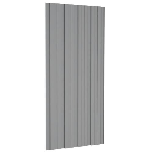 Tagplader 12 stk. 100x45 cm galvaniseret stål grå