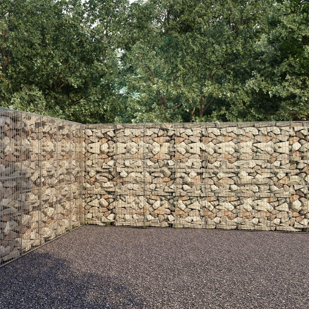 Gabionvæg med dæksler galvaniseret stål 900 x 50 x 200 cm