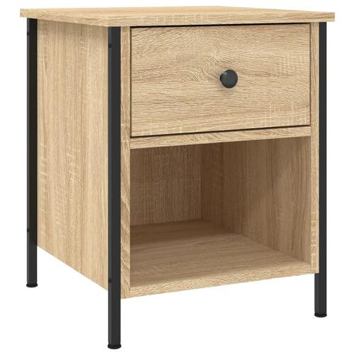 Sengeborde 2 stk. 40x42x50 cm konstrueret træ sonoma-eg