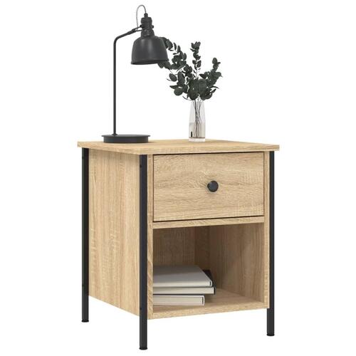 Sengeborde 2 stk. 40x42x50 cm konstrueret træ sonoma-eg