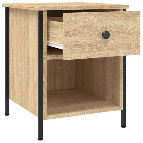 Sengeborde 2 stk. 40x42x50 cm konstrueret træ sonoma-eg