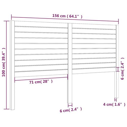 Sengegærde 156x4x100 cm massivt fyrretræ