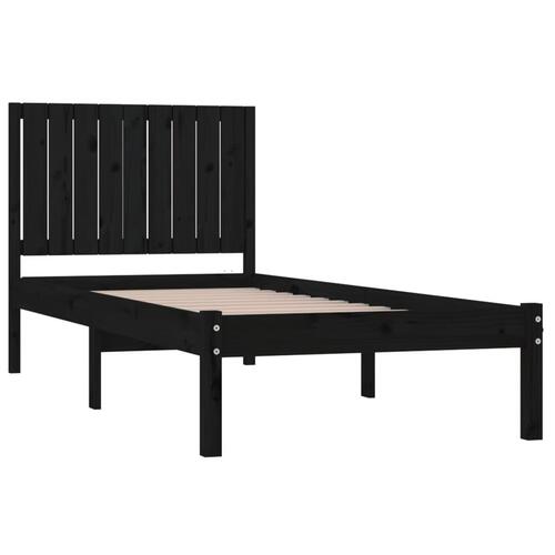 Sengestel 90x190 cm Single massivt fyrretræ sort