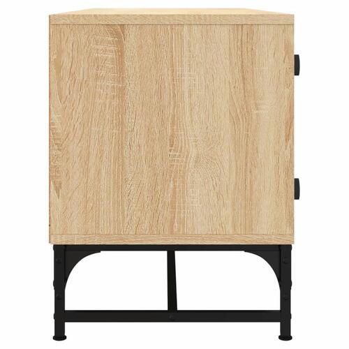 Skab med glaslåger 102x37x50 cm sonoma-eg