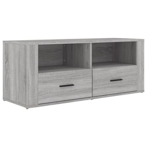 Tv-bord 100x35x40 cm konstrueret træ grå sonoma-eg
