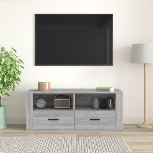 Tv-bord 100x35x40 cm konstrueret træ grå sonoma-eg