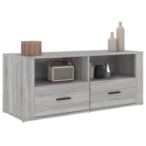 Tv-bord 100x35x40 cm konstrueret træ grå sonoma-eg