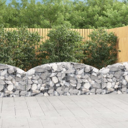 Buet gabionkurv 200×30×60/80 cm - galvaniseret jern