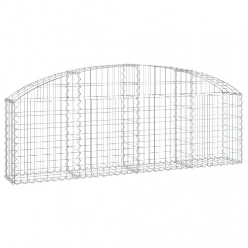 Buet gabionkurv 200×30×60/80 cm - galvaniseret jern