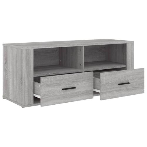 Tv-bord 100x35x40 cm konstrueret træ grå sonoma-eg