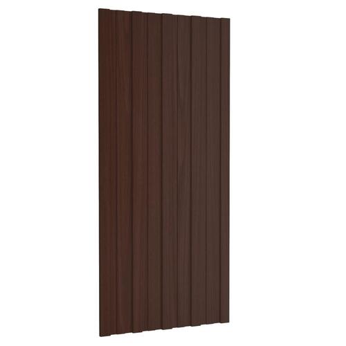 Tagplader 12 stk. 100x45 cm galvaniseret stål brun