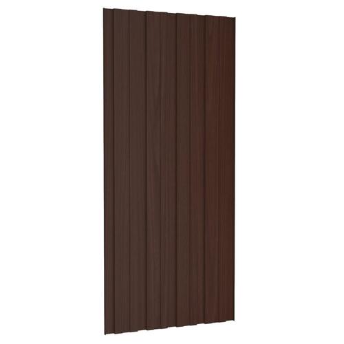 Tagplader 12 stk. 100x45 cm galvaniseret stål brun