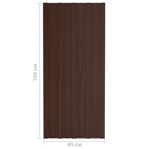 Tagplader 12 stk. 100x45 cm galvaniseret stål brun