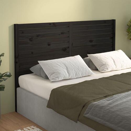 Sengegavl 156x4x100 cm massivt fyrretræ sort