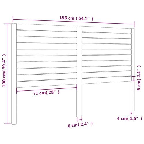 Sengegavl 156x4x100 cm massivt fyrretræ sort
