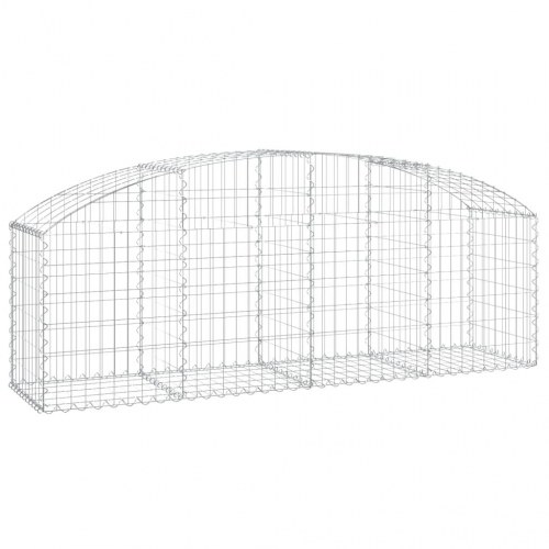 Buet gabionkurv 200×50×60/80 cm - galvaniseret jern