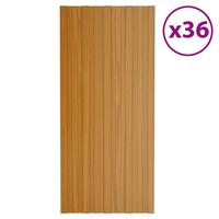 Tagplader 36 stk. 100x45 cm galvaniseret stål lyst træ