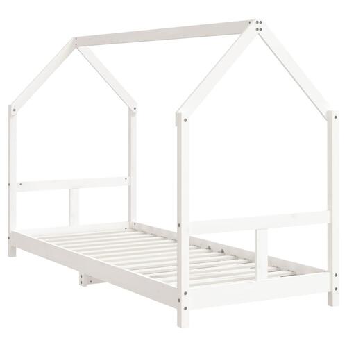 Sengeramme til juniorseng 80x200 cm massivt fyrretræ hvid