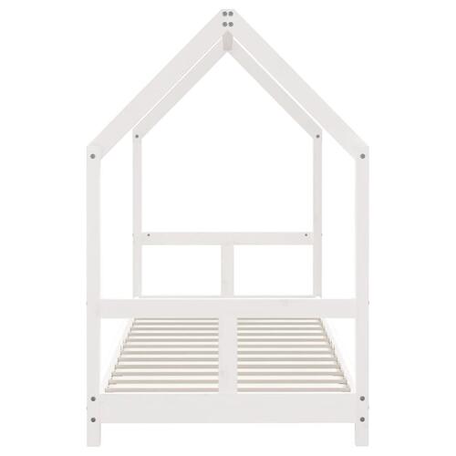 Sengeramme til juniorseng 80x200 cm massivt fyrretræ hvid