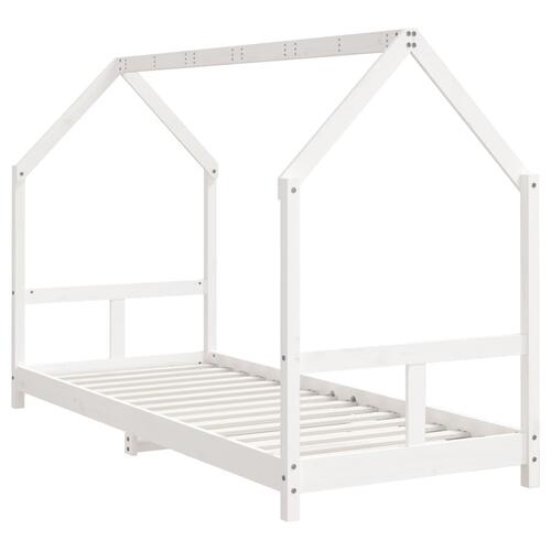 Sengeramme til juniorseng 80x200 cm massivt fyrretræ hvid
