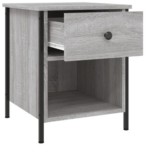 Sengeborde 2 stk. 40x42x50 cm konstrueret træ grå sonoma-eg