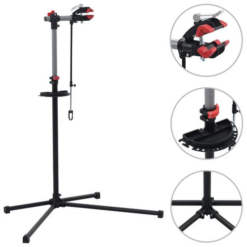 Reparationsstativ til cykler 104 x 68 x (110-190) cm stål sort