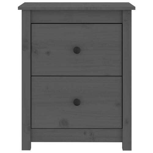 Sengeborde 2 stk. 50x35x61,5 cm massivt fyrretræ grå