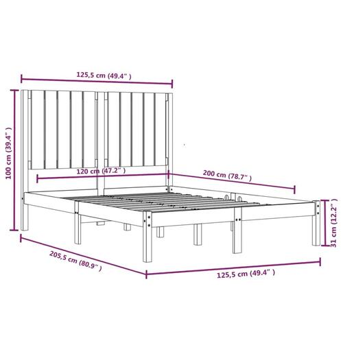 Sengeramme 120x200 cm massivt fyrretræ