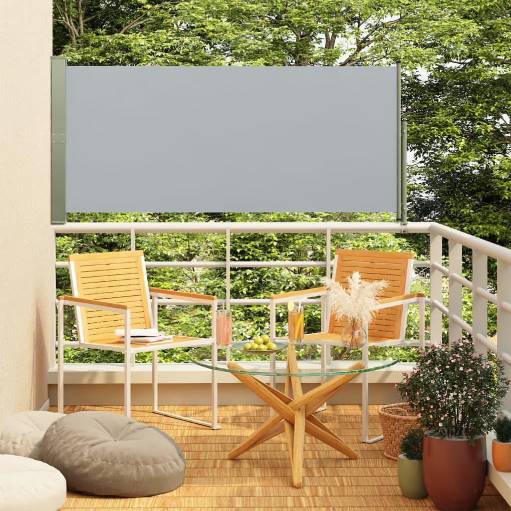 Sammenrullelig sidemarkise til terrassen 160 x 300 cm grå