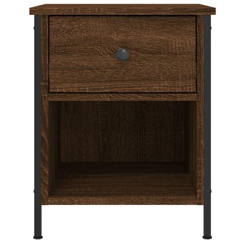 Sengeborde 2 stk. 40x42x50 cm konstrueret træ brunt egetræ